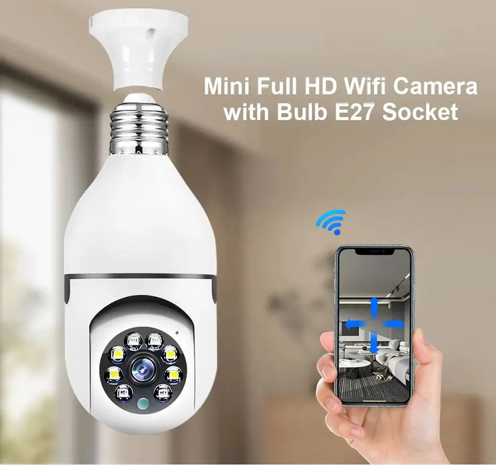 Wireless Security 360° Bulb Camera - Smart WiFi CCTV  Hidden Camera
